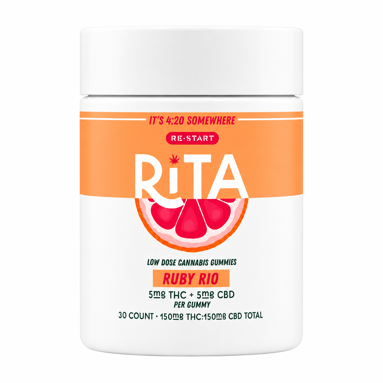 RESTART Rita Delta 9 THC CBD 10MG Gummies Ruby Rio / 30-ct